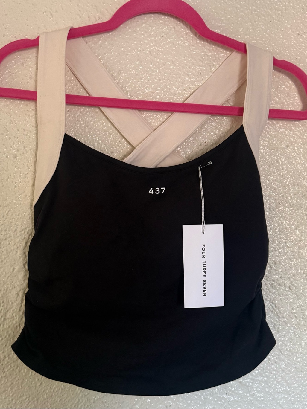 437 The Sculpt Tank Top In Black & Cream Size Large Nwt — image 4 of 8
